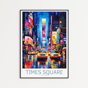 Póster de viaje de Nueva York Póster de Times Square Póster vintage de Nueva York Póster de viaje Póster retro de Nueva York Regalo de viaje de Nueva York EE. UU. NYC