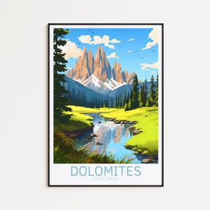 Poster delle Dolomiti | Arte murale Italia | Stampa di viaggio sulle Dolomiti | Opera d'arte Italia | Stampa delle Dolomiti | Dolomiti | Poster di viaggio |