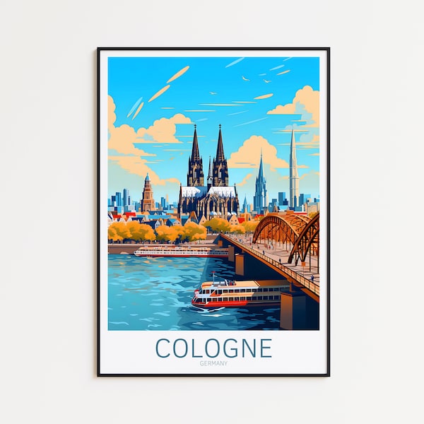 Köln Reiseposter Deutschland Poster Köln Vintage Poster Travel Poster Köln Retro Poster Köln Reise Geschenk zum Geburtstag Jahrestag Umzug