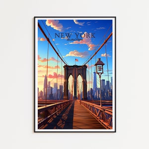New York Reise Poster - NYC Poster - USA Wandkunst für Zuhause, das perfekte Geschenk und eine bleibende Reiseerinnerung | NY Kunstdruck