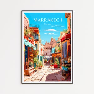 Poster di viaggio Marrakech Poster del Marocco Poster vintage di Marrakech Poster di viaggio Poster retrò di Marrakech Regalo di viaggio di Marrakech Arte da parete