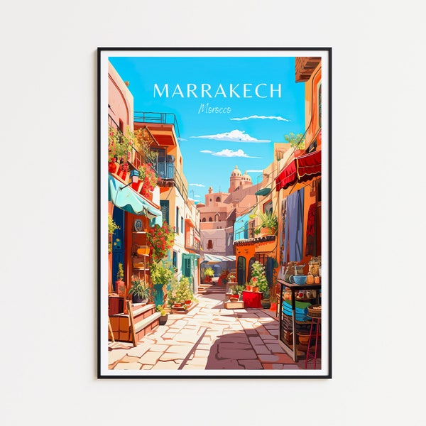 Marrakech Affiche de voyage Maroc Affiche Marrakech affiche vintage Affiche de voyage Marrakech Affiche rétro Marrakech Cadeau de voyage Art mural