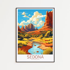 Sedona Travel Poster National Park Poster Sedona Vintage Poster Travel Poster Sedona Retro Poster National Park Travel Gift Wall Art