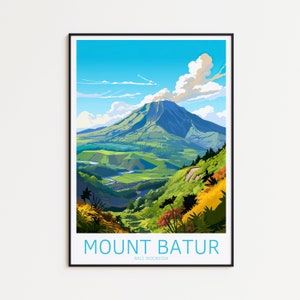 Mount Batur Travel Poster Bali Poster Mount Batur Vintage Poster Travel Poster Mount Batur Poster Retro Poster Mount Batur Bali Travel Gift