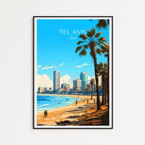 Tel Aviv Reiseposter - Israel Wandkunst, das perfekte Geschenk und eine bleibende Reise Erinnerung | Kunst Druck Print