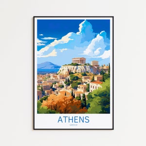 Manifesto di viaggio di Atene, manifesto della Grecia, manifesto vintage di Atene, manifesto di viaggio di Atene, manifesto retrò di Atene, regalo di viaggio di Atene, Grecia, stampa di Atene