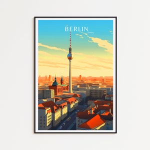 Póster de viaje de Berlín: arte mural de Alemania para la decoración del hogar, el regalo perfecto y un recuerdo duradero | Impresión artística