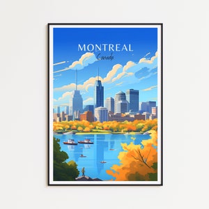 Affiche de voyage de Montréal - Art mural du Canada pour la décoration intérieure, le cadeau parfait et un souvenir durable | Imprimés de Montréal