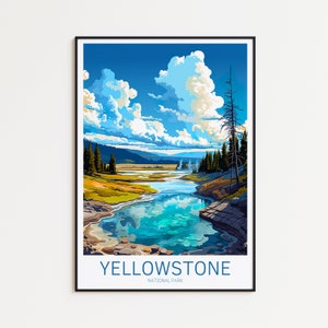 Affiche de voyage de Yellowstone Affiche du parc national Yellowstone affiche vintage Affiche de voyage Yellowstone Affiche rétro Yellowstone Cadeau de voyage