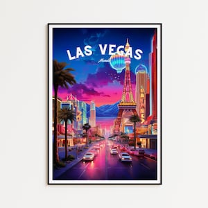 Las Vegas Travel Poster Nevada Poster Las Vegas Vintage Poster Travel Poster Las Vegas Retro Poster Las Vegas Travel Gift Nevada USA Strip