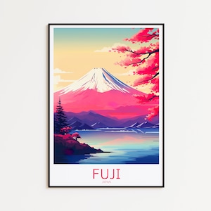 Mount Fuji Travel Poster Japan Poster Fuji Vintage Poster Travel Poster Fuji Retro Poster Fuji Travel Gift Japan Mt Fuji Poster Fuji Print