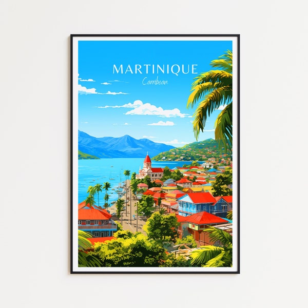 Martinique Reiseposter - Karibik Wandkunst für Home Dekor, das perfekte Geschenk und eine bleibende Reise Erinnerung | Kunst Druck Print