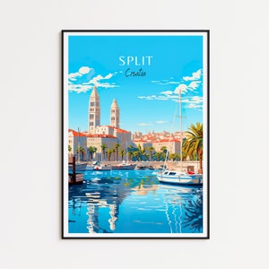 Poster di viaggio di Spalato - Croazia Wall Art per l'arredamento della casa, il regalo perfetto e un ricordo duraturo | Stampa artistica Stampa