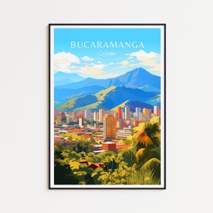 Póster de viaje de Bucaramanga - Arte mural de Colombia para decoración del hogar, el regalo perfecto y un recuerdo de viaje duradero | Impresión de arte Impresión