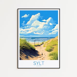 Sylt Reiseposter Deutschland Poster Sylt Vintage Poster Travel Poster Sylt Retro Poster Sylt Reise Geschenk Strand
