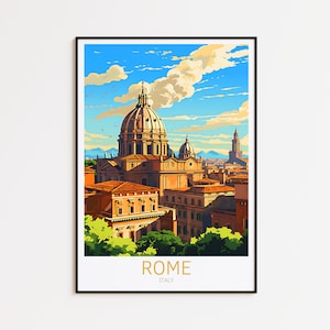 Poster di viaggio di Roma, poster dell'Italia, poster vintage di Roma, poster di viaggio di Roma, poster retrò di Roma, regalo di viaggio di Roma, stampa artistica da parete