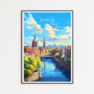 Dublin Reiseposter Irland Poster Dublin Vintage Poster Travel Poster Dublin Retro Poster Dublin Reise Geschenk Wandkunst Kunst Druck