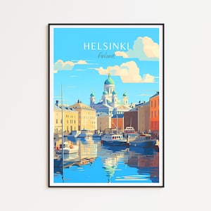 Helsinki Reiseposter - Finnland Wandkunst für Home Dekor, das perfekte Geschenk und eine bleibende Erinnerung | Kunst Druck Helsinki Print
