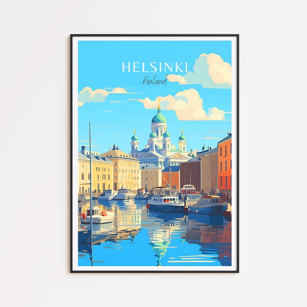 Helsinki Reiseposter - Finnland Wandkunst für Home Dekor, das perfekte Geschenk und eine bleibende Erinnerung | Kunst Druck Helsinki Print