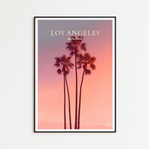 Los Angeles travel poster - Los Angeles poster, palm tree poster, travel poster, United States poster, USA poster LA art print