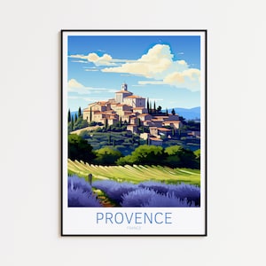 Poster di viaggio Provenza, poster Francia, poster vintage Provenza, poster di viaggio Provenza, poster retrò Provenza, regalo di viaggio Provenza