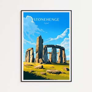 Poster di viaggio su Stonehenge - Poster su Stonehenge - Arte da parete sull'Inghilterra, un regalo perfetto e un ricordo indelebile