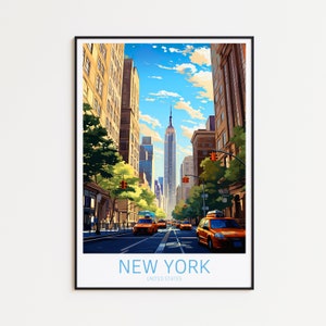 Póster de viaje de Nueva York - Póster de Nueva York - Arte de pared de EE. UU. para el hogar, el regalo perfecto y un recuerdo de viaje duradero | Impresión artística de Nueva York