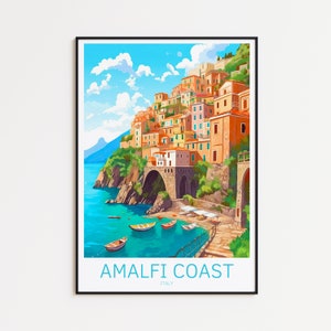 Amalfi Coast Travel Poster Italy Poster Amalfi Coast Vintage Poster Travel Poster Amalfi Coast Poster Retro Poster Amalfi Coast Gift