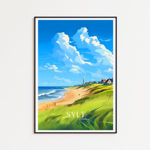 Poster di viaggio Sylt Poster Germania Sylt Poster vintage Poster di viaggio Sylt Poster retrò Sylt Viaggio regalo Spiaggia