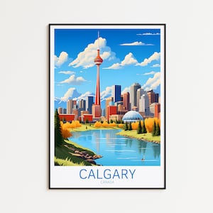 Póster de viaje de Calgary, póster de Canadá, póster vintage de Calgary, póster de viaje, póster retro de Calgary, regalo de viaje de Calgary, impresión artística de pared.