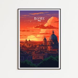 Manifesto di viaggio di Roma, manifesto dell'Italia, manifesto vintage di Roma, manifesto di viaggio, manifesto di Roma, manifesto retrò, regalo di viaggio di Roma