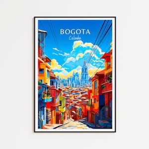 Cartaz de viagem de Bogotá Cartaz da Colômbia Cartaz vintage de Bogotá Cartaz de viagem Cartaz retrô de Bogotá Cartaz de viagem de Bogotá Arte de parede para presente