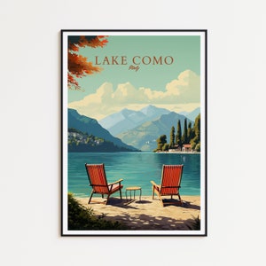 Manifesto di viaggio sul Lago di Como, manifesto dell'Italia, manifesto vintage del Lago di Como, manifesto di viaggio, manifesto del Lago di Como, manifesto retrò, regalo di viaggio sul Lago di Como, Italia