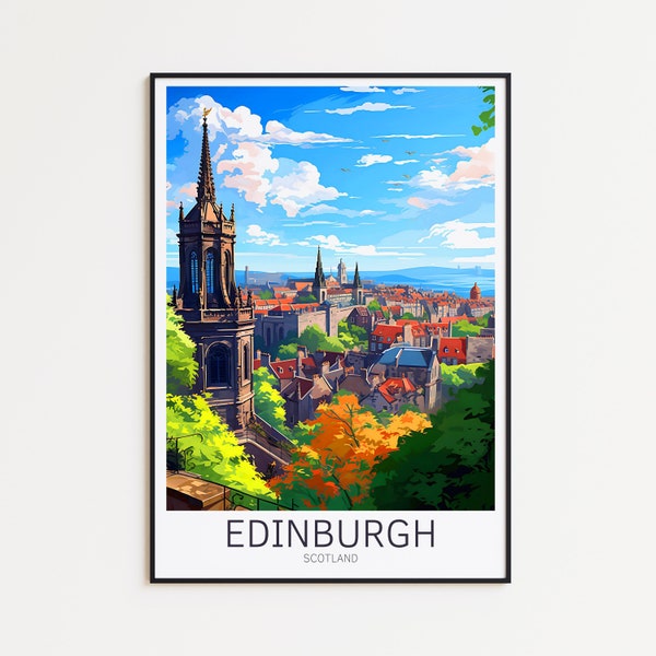 Edinburgh Reiseposter - Schottland Wandkunst für Home Dekor, das perfekte Geschenk und eine bleibende Erinnerung | Kunst Druck UK Print