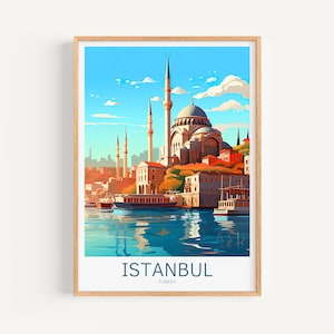 Cartel de viaje de Estambul Cartel de Türkiye Cartel vintage de Estambul Cartel de viaje Cartel retro de Estambul Regalo de viaje de Estambul Arte de pared de Türkiye