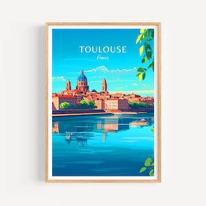 Affiche Toulouse – Art Murale France, le Cadeau Parfait et un Souvenir de Voyage Durable | Impression d’Art Sud de la France