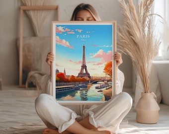 Paris Travel Poster - France Wall art for home decor, the perfect gift and a lasting memory | Art Print Paris Print