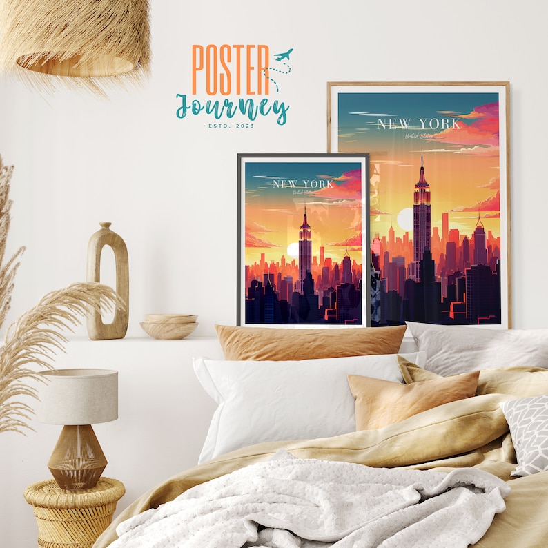 New York Travel Poster - NYC Poster - USA Wall Art for Home Decor, the ...