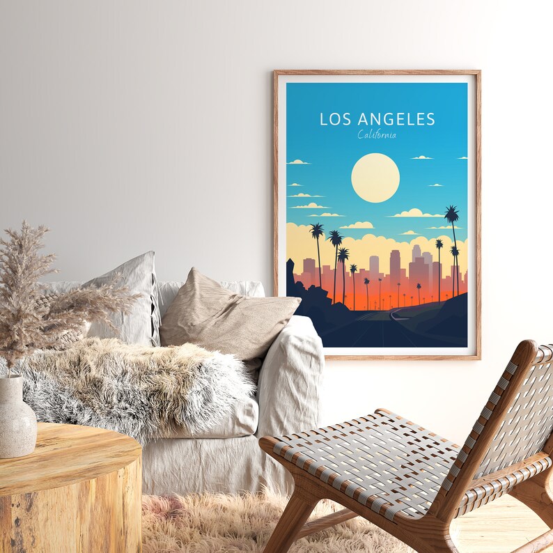Los Angeles Travel Poster USA Wall Art for Home Decor, the Perfect Gift
