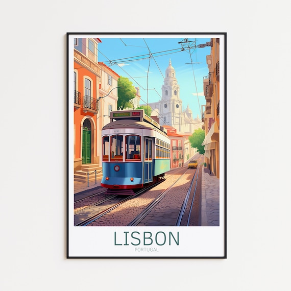 Lissabon Reise Poster - Lissabon Poster - Portugal Wandkunst, das perfekte Geschenk und eine bleibende Erinnerung | Kunst Druck Print