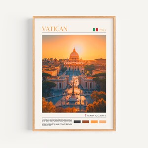 Poster del Vaticano - Arte murale dell'Italia, il regalo perfetto e un ricordo di viaggio duraturo | Stampa artistica da parete con paesaggio urbano