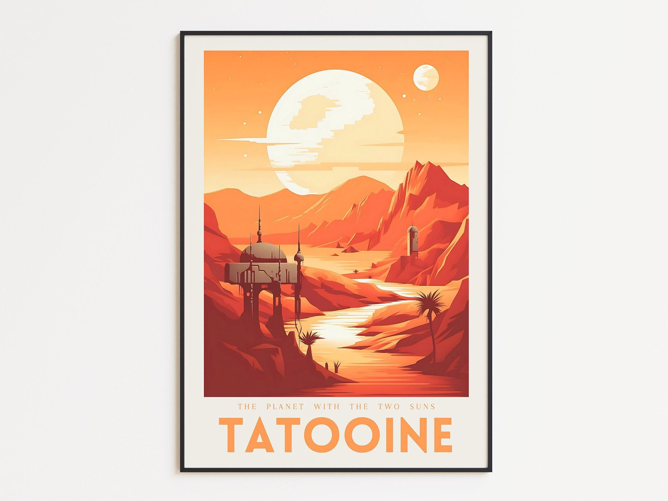 Star Wars Planet Tatooine Travel Poster - Vintage Print Perfect as