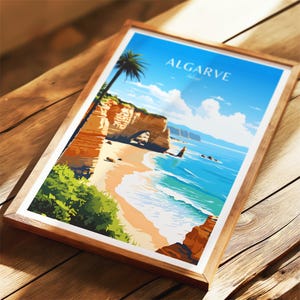 Póster del Algarve Póster de Portugal Póster vintage del Algarve Póster de viaje Póster retro del Algarve Regalo de viaje del Algarve Lámina decorativa para pared imagen 6