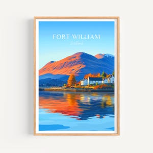 Poster di Fort William - Arte murale scozzese, il regalo perfetto e un ricordo di viaggio duraturo | Stampa artistica di un poster di viaggio degli altopiani