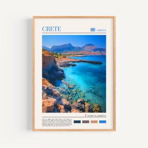 Poster di Creta - Arte murale greca, il regalo perfetto e un ricordo di viaggio duraturo | Stampa artistica di viaggio con paesaggio urbano, decorazione da parete