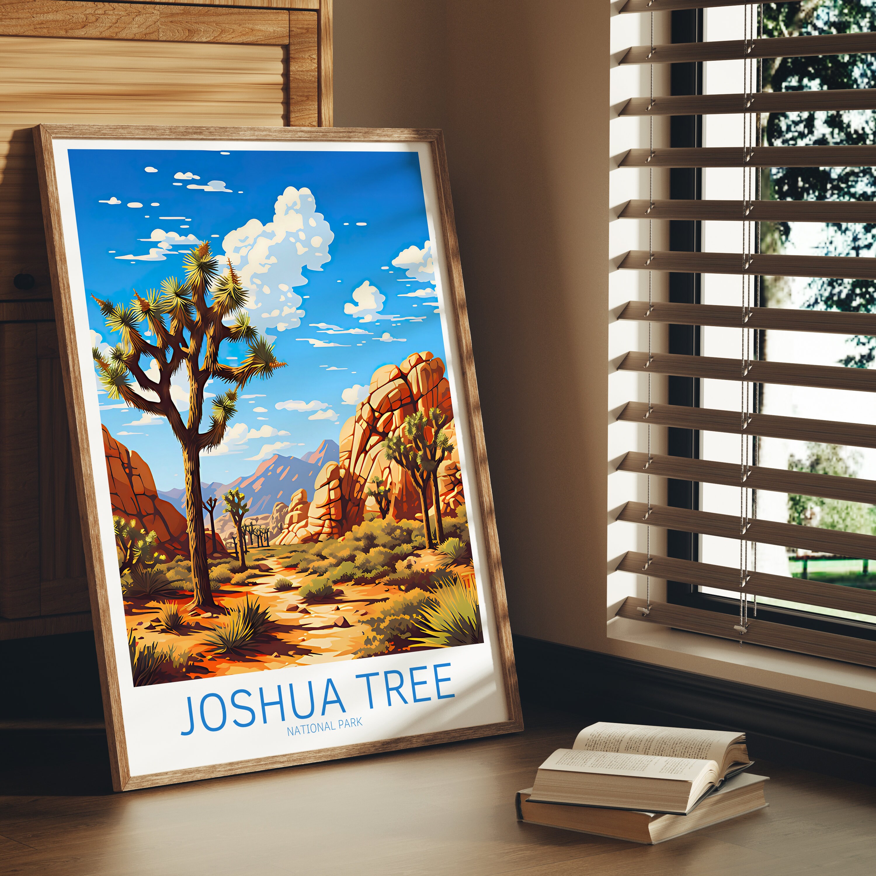 Joshua Tree Travel Poster National Park Poster Joshua Tree Vintage ...