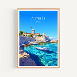 Antibes Poster - Frankreich Wandkunst, das perfekte Geschenk und eine bleibende Reise Erinnerung | Reiseposter Kunst Print Wanddeko