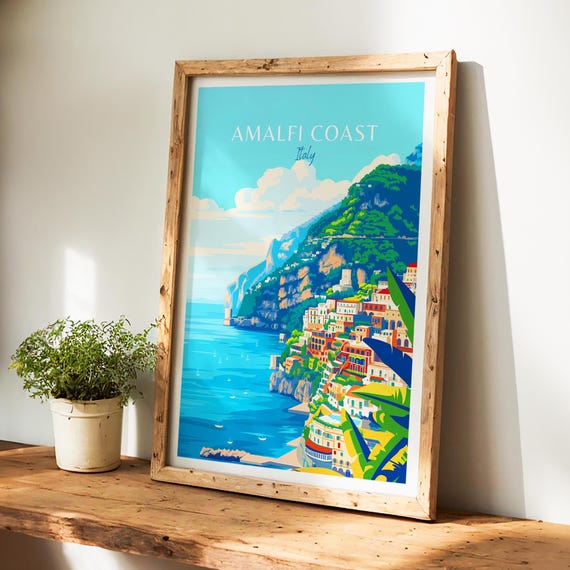 Amalfi Küste Poster - Italien Wandkunst, das perfekte Geschenk und eine bleibende Reise Erinnerung | Amalfi Coast Print