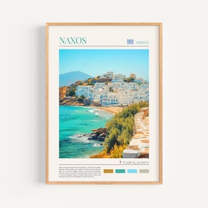 Poster di Naxos - Arte murale greca, il regalo perfetto e un ricordo di viaggio duraturo | Stampa artistica da parete con paesaggio urbano