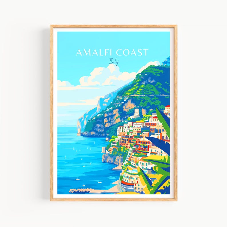 Amalfi Coast Poster - Italian Wall Art, the perfect gift and a lasting travel memory | Amalfi Coast Print image 2